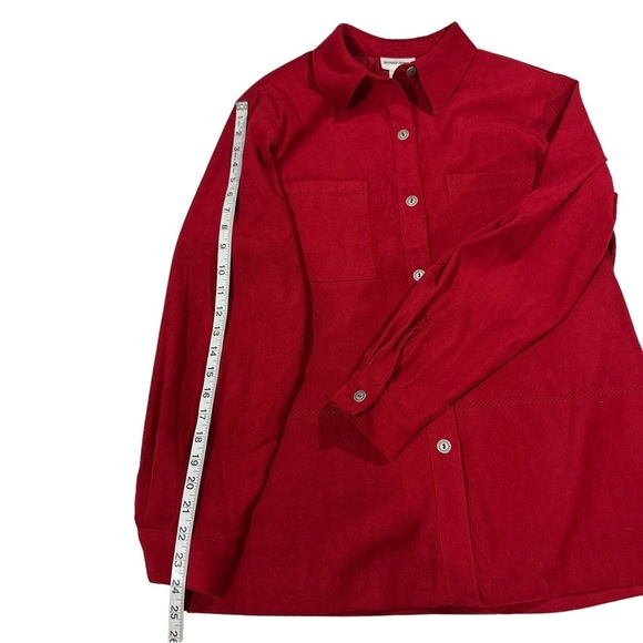 Alfred Dunner Women Crimson 6 Button Long Sleeve Shirt Jacket Shackwt Sz 12 EUC - Picture 7 of 12